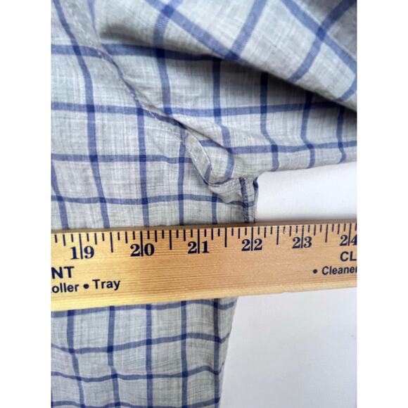 Billy Reid Men's Size 16 Gray Plaid Button Up Long Sleeve Collared Dress Shirt - Picture 3 of 6